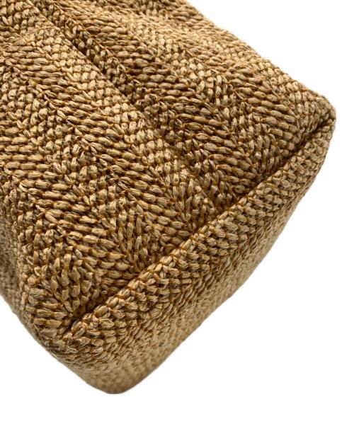 LONGCHAMP（ロンシャン）LONGCHAMP (ロンシャン) カゴハンドバッグ ナチュラル×ブラックの古着・服飾アイテム