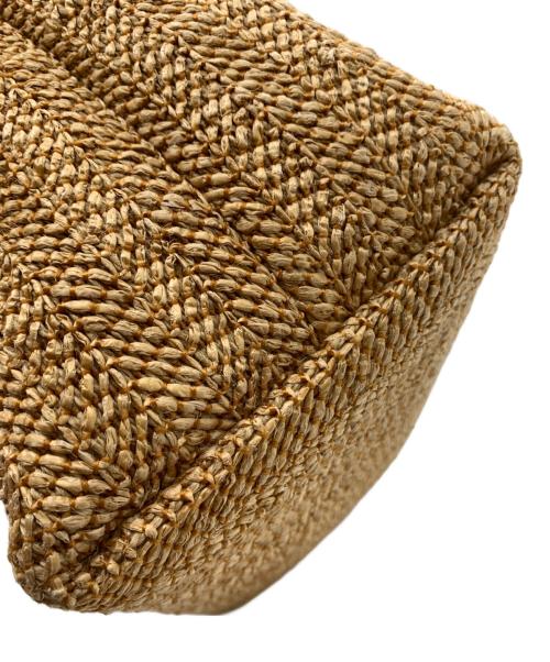 LONGCHAMP（ロンシャン）LONGCHAMP (ロンシャン) カゴハンドバッグ ナチュラル×ブラックの古着・服飾アイテム