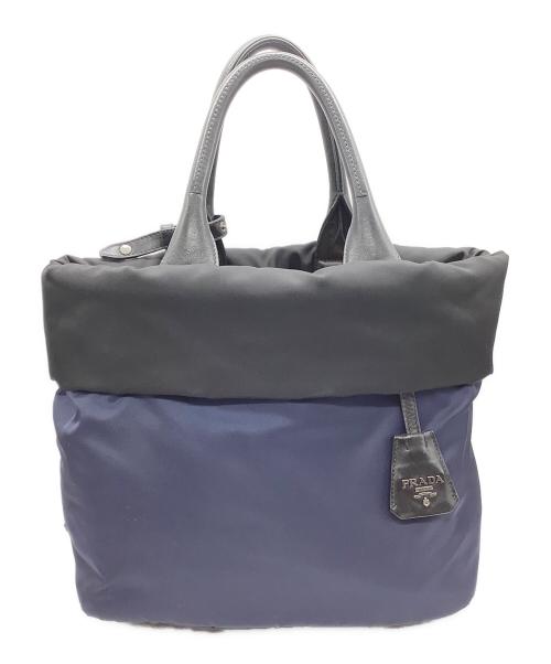 PRADA（プラダ）PRADA (プラダ) ナイロンバッグ ネイビー×ブラックの古着・服飾アイテム