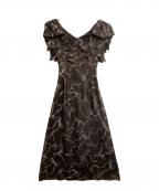 Snidelスナイデル）の古着「リボンスリーブデザインワンピース」｜ブラウン