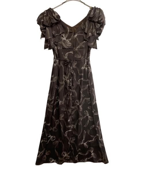 Snidel（スナイデル）Snidel (スナイデル) リボンスリーブデザインワンピース ブラウンの古着・服飾アイテム