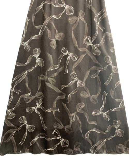 Snidel（スナイデル）Snidel (スナイデル) リボンスリーブデザインワンピース ブラウンの古着・服飾アイテム