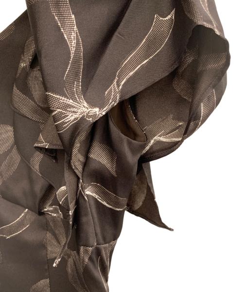 Snidel（スナイデル）Snidel (スナイデル) リボンスリーブデザインワンピース ブラウンの古着・服飾アイテム