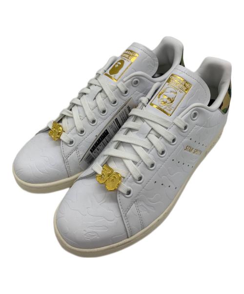 adidas（アディダス）adidas (アディダス) A BATHING APE (ア ベイシング エイプ) STANSMITH ホワイト サイズ:25の古着・服飾アイテム