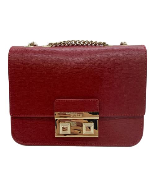 FURLA（フルラ）FURLA (フルラ) チェーンショルダーバッグ レッドの古着・服飾アイテム