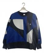 Champion×ANREALAGEチャンピオン×アンリアレイジ）の古着「クルーネックスウェット」｜ブラック×ブルー