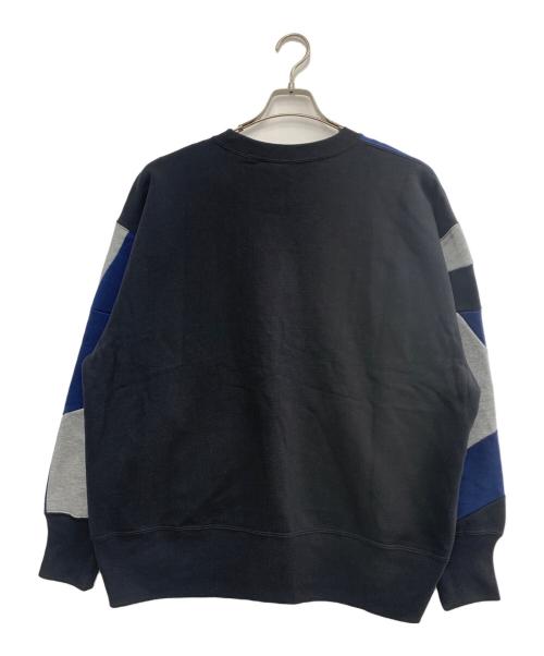 Champion（チャンピオン）Champion (チャンピオン) ANREALAGE (アンリアレイジ) クルーネックスウェット ブラック×ブルー サイズ:Mの古着・服飾アイテム