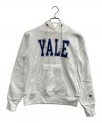Champion REVERSE WEAVE×YALEチャンピオン リバース ウィーブ×イェール）の古着「プルオーバーパーカー」｜ホワイト