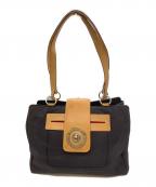 BVLGARIブルガリ）の古着「トートバッグ」｜ブラック×ベージュ