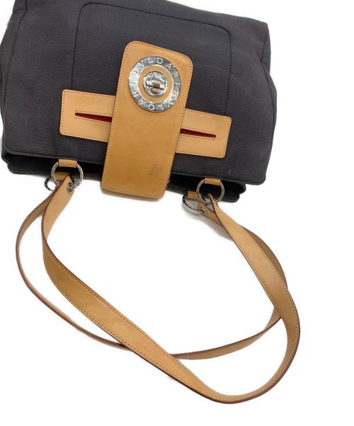 BVLGARI（ブルガリ）BVLGARI (ブルガリ) トートバッグ ブラック×ベージュの古着・服飾アイテム