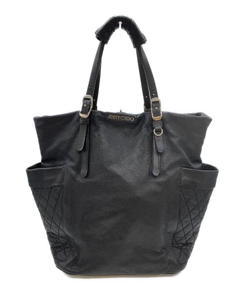 JIMMY CHOO（ジミーチュウ）JIMMY CHOO (ジミーチュウ) レザーハンドバッグ ブラックの古着・服飾アイテム