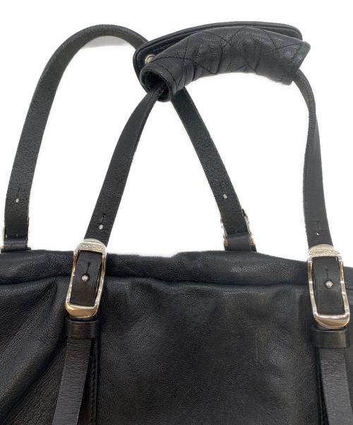 JIMMY CHOO（ジミーチュウ）JIMMY CHOO (ジミーチュウ) レザーハンドバッグ ブラックの古着・服飾アイテム