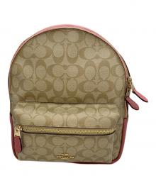 COACH（コーチ）の古着「リュック」｜ベージュ×ピンク