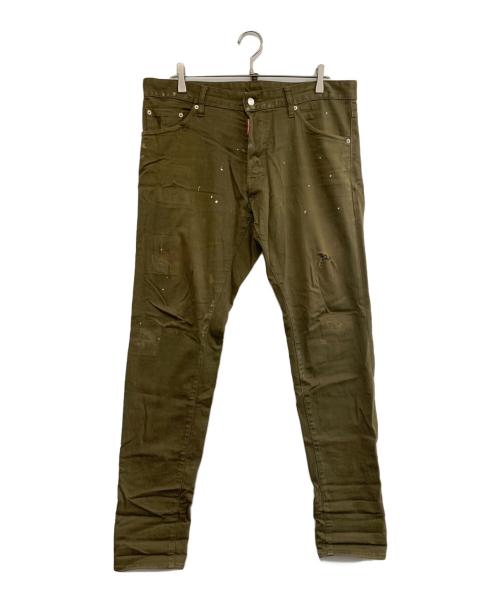 DSQUARED2（ディースクエアード）DSQUARED2 (ディースクエアード) ストレートパンツ カーキ サイズ:50の古着・服飾アイテム