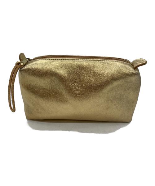 IL BISONTE（イル ビゾンテ）IL BISONTE (イル ビゾンテ) コスメポーチ ゴールドの古着・服飾アイテム