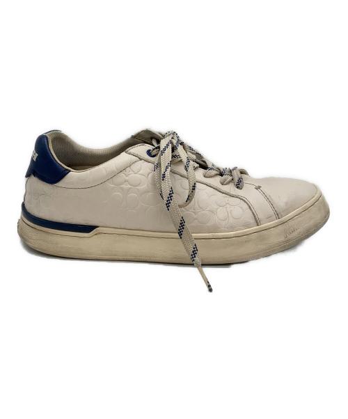 COACH（コーチ）COACH (コーチ) スニーカー ホワイト×ネイビー サイズ:25.5の古着・服飾アイテム