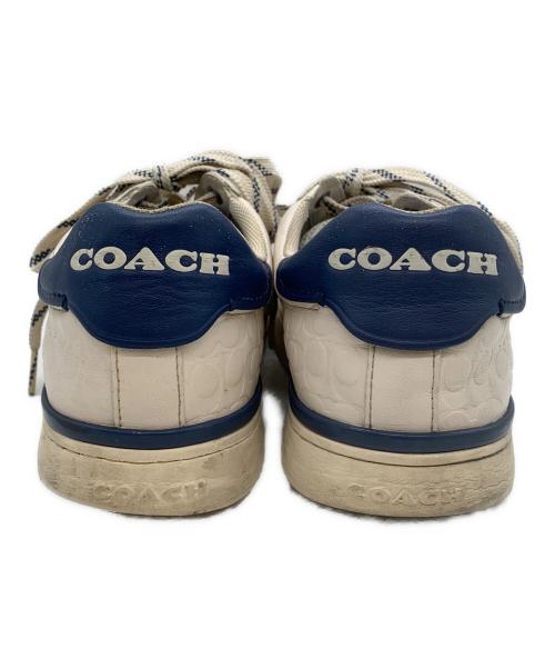 COACH（コーチ）COACH (コーチ) スニーカー ホワイト×ネイビー サイズ:25.5の古着・服飾アイテム