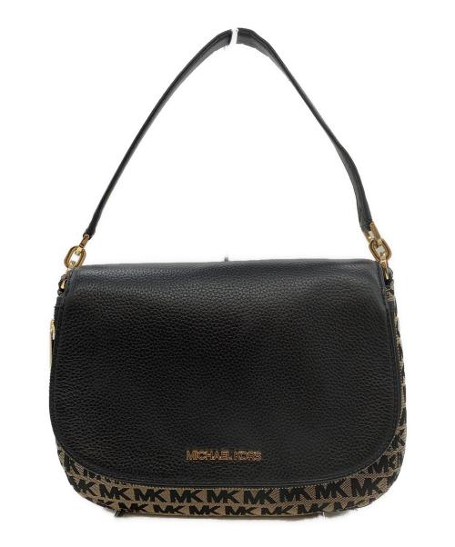 MICHAEL KORS（マイケル・コース）MICHAEL KORS (マイケルコース) ショルダーバッグ ブラック×ベージュの古着・服飾アイテム