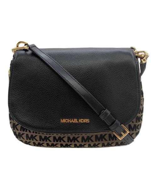 MICHAEL KORS（マイケル・コース）MICHAEL KORS (マイケルコース) ショルダーバッグ ブラック×ベージュの古着・服飾アイテム