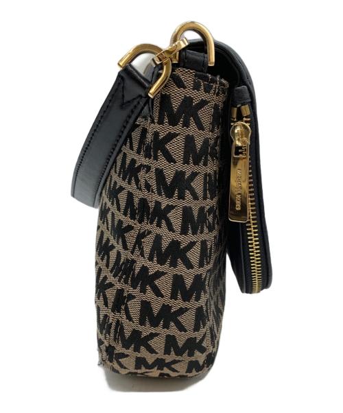 MICHAEL KORS（マイケル・コース）MICHAEL KORS (マイケルコース) ショルダーバッグ ブラック×ベージュの古着・服飾アイテム