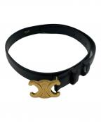 CELINEセリーヌ）の古着「ミディアムトリオンフベルト」｜ブラック×ゴールド