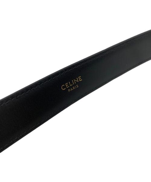 CELINE（セリーヌ）CELINE (セリーヌ) ミディアムトリオンフベルト ブラック×ゴールドの古着・服飾アイテム