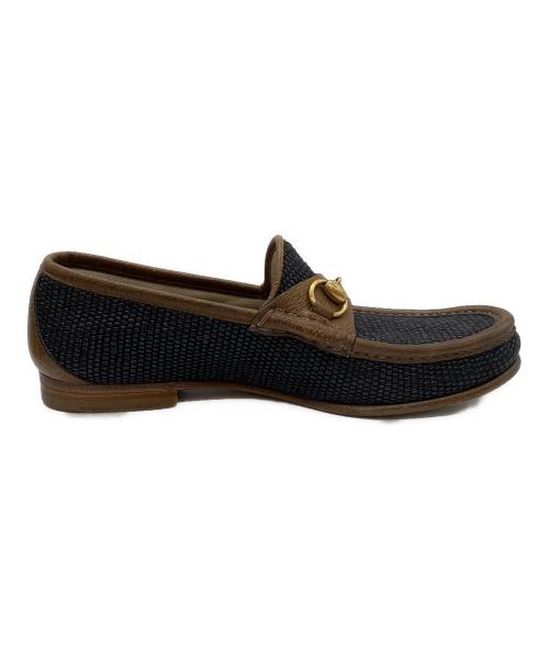 GUCCI（グッチ）GUCCI (グッチ) ビットローファー ブラック×ブラウン サイズ:5 1/2の古着・服飾アイテム