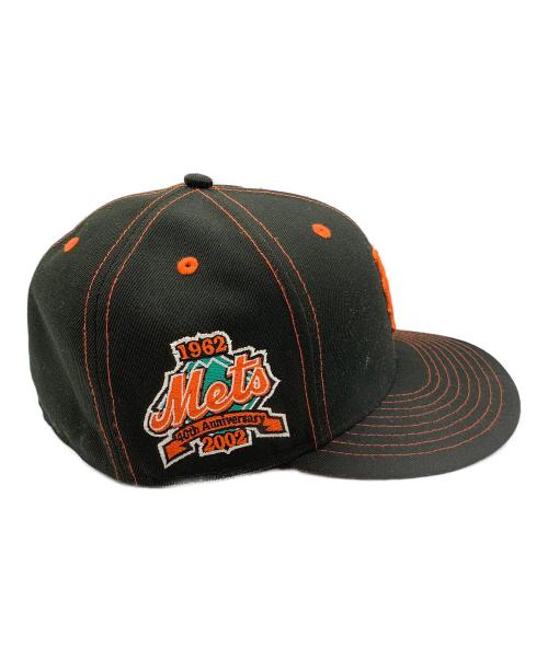New Era（ニューエラ）New Era (ニューエラ) 59FIFTY 40th anniversary(2002) ニューヨークメッツ ブラック×オレンジ サイズ:SIZE 7 5/8の古着・服飾アイテム