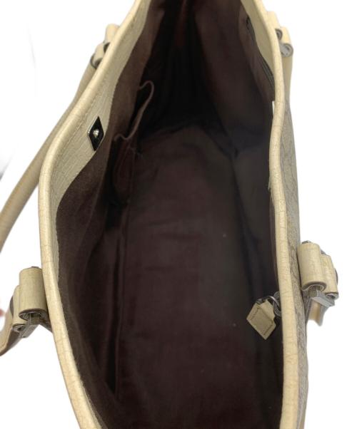 GUCCI（グッチ）GUCCI (グッチ) トートバッグ ベージュ×ホワイトの古着・服飾アイテム