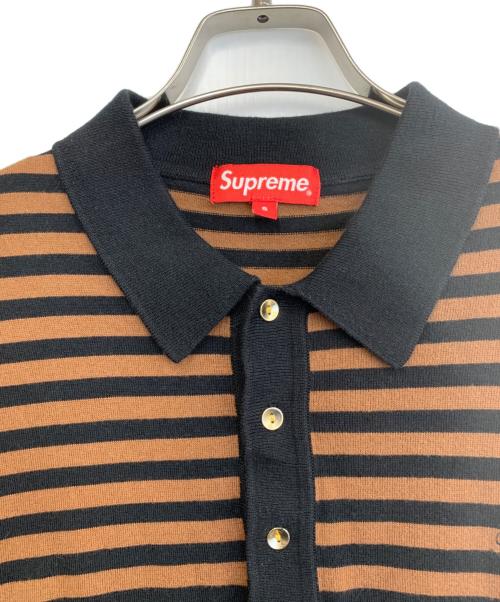 SUPREME（シュプリーム）SUPREME (シュプリーム) ニットポロシャツ ブラウン×ブラック サイズ:Sの古着・服飾アイテム