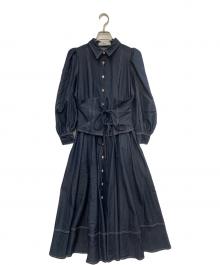 HER LIP TO（ハーリップトゥ）の古着「長袖ワンピース」｜ネイビー