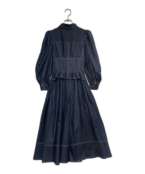 HER LIP TO（ハーリップトゥ）HER LIP TO (ハーリップトゥ) 長袖ワンピース ネイビー サイズ:Sの古着・服飾アイテム