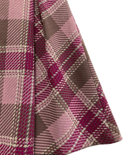 Snidel（スナイデル）Snidel (スナイデル) ロービングチェックフレアスカート ピンクの古着・服飾アイテム