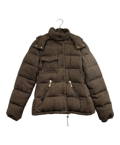 MONCLER（モンクレール）MONCLER (モンクレール) ツイードダウンジャケット ブラウン サイズ:2の古着・服飾アイテム