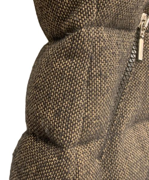 MONCLER（モンクレール）MONCLER (モンクレール) ツイードダウンジャケット ブラウン サイズ:2の古着・服飾アイテム