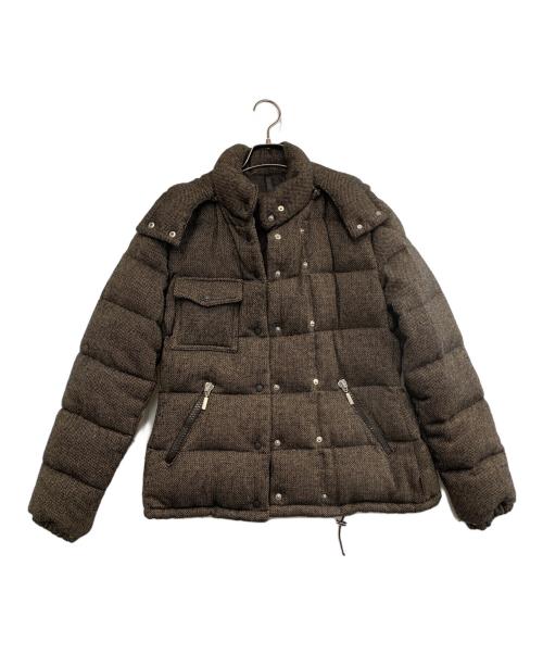 MONCLER（モンクレール）MONCLER (モンクレール) ツイードダウンジャケット ブラウン サイズ:2の古着・服飾アイテム