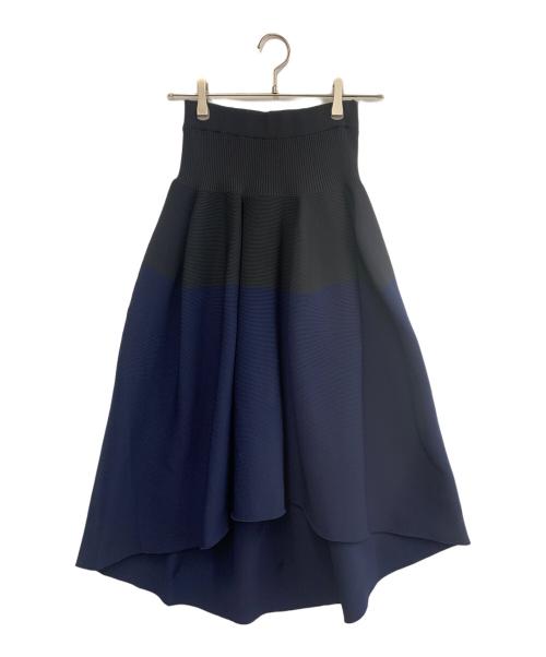 CFCL（シーエフシーエル）CFCL (シーエフシーエル) ニットスカート ネイビー×ブラック サイズ:1の古着・服飾アイテム