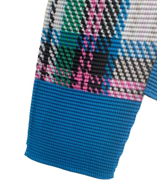 me ISSEY MIYAKE（ミーイッセイ ミヤケ）me ISSEY MIYAKE (ミーイッセイ ミヤケ) タータンチェック プリーツカットソー スカイブルー×グリーン×ピンク サイズ:FREEの古着・服飾アイテム