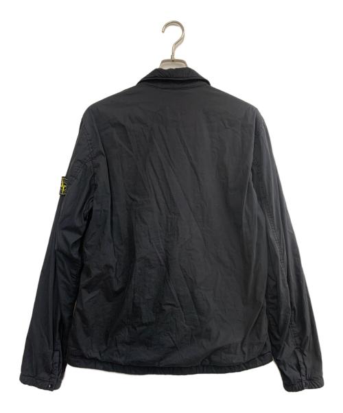 STONE ISLAND（ストーンアイランド）STONE ISLAND (ストーンアイランド) ガーメントダイ ジップオーバーシャツ ブラック サイズ:Lの古着・服飾アイテム