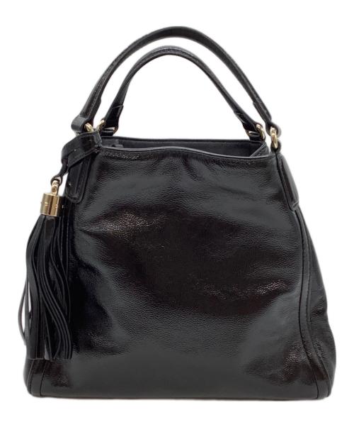 GUCCI（グッチ）GUCCI (グッチ) ショルダーバッグ エナメルブラックの古着・服飾アイテム
