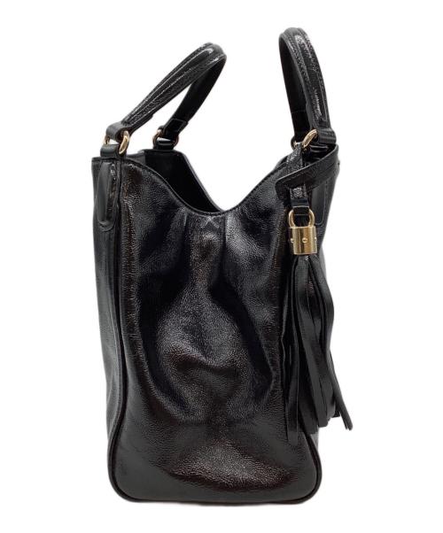 GUCCI（グッチ）GUCCI (グッチ) ショルダーバッグ エナメルブラックの古着・服飾アイテム