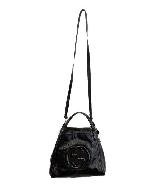 GUCCI（グッチ）GUCCI (グッチ) ショルダーバッグ エナメルブラックの古着・服飾アイテム