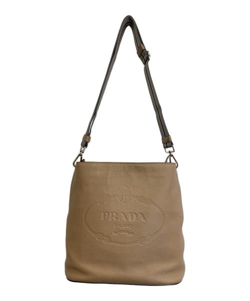 PRADA（プラダ）PRADA (プラダ) ショルダーバッグ ベージュ×グレーの古着・服飾アイテム
