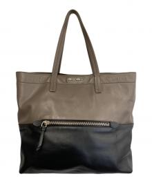 MIU MIU（ミュウミュウ）の古着「レザートートバッグ」｜ブラウン×ブラック