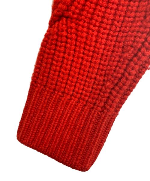 patou（パトゥ）patou (パトゥ) クロップドケーブルニット レッド サイズ:XSの古着・服飾アイテム