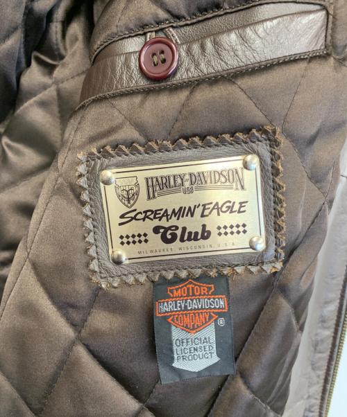 HARLEY-DAVIDSON（ハーレーダビッドソン）HARLEY-DAVIDSON (ハーレーダビッドソン) レザージャケット ブラウン サイズ:42の古着・服飾アイテム