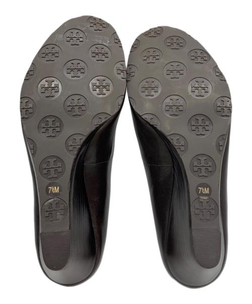 TORY BURCH（トリーバーチ）TORY BURCH (トリーバーチ) ウェッジソールパンプス ブラック サイズ:7 1/2の古着・服飾アイテム