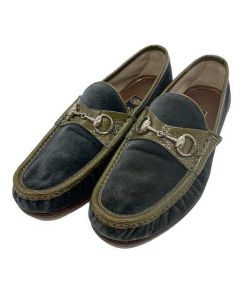 GUCCI（グッチ）GUCCI (グッチ) 1953ホースビットローファー オリーブ×ブラック サイズ:27.5の古着・服飾アイテム