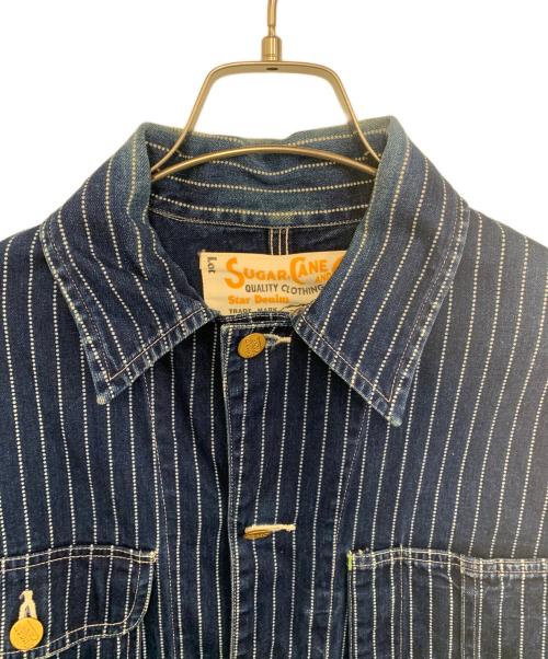 SUGAR CANE（シュガーケーン）SUGAR CANE (シュガーケーン) ウォバッシュストライプカバーオール ブルー サイズ:FREEの古着・服飾アイテム