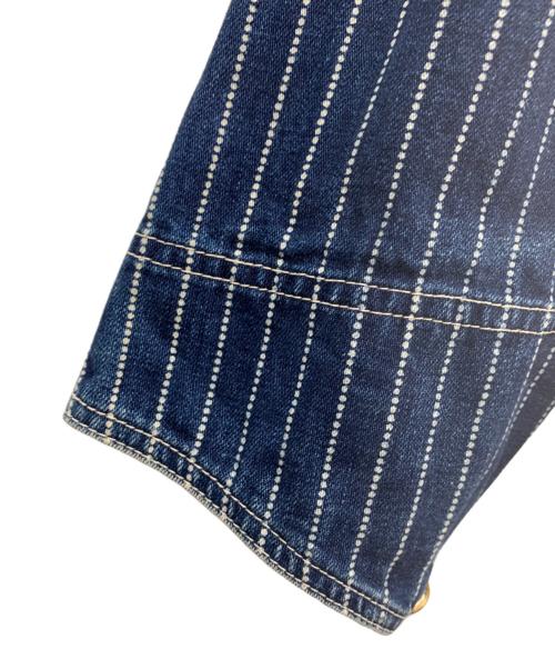 SUGAR CANE（シュガーケーン）SUGAR CANE (シュガーケーン) ウォバッシュストライプカバーオール ブルー サイズ:FREEの古着・服飾アイテム